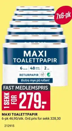 Europris MAXI TOALETTPAPIR, Medlemspris tilbud