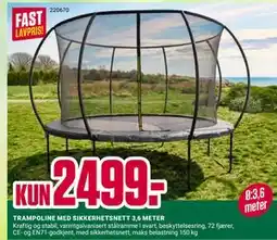 Europris TRAMPOLINE MED SIKKERHETSNETT 3,6 METER tilbud