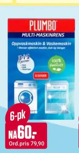 Europris PLUMBO MULTI-MASKINRENS tilbud