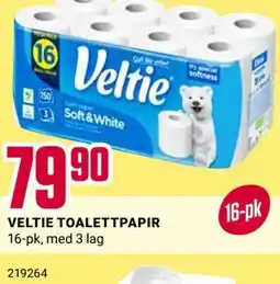 Europris VELTIE TOALETTPAPIR tilbud