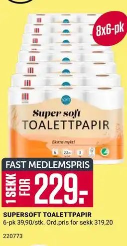 Europris SUPERSOFT TOALETTPAPIR, Medlemspris tilbud