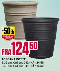 Europris TOSCANA POTTE tilbud