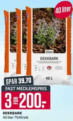 Europris DEKKBARK, Medlemspris tilbud