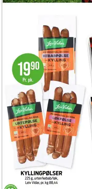 Kiwi KYLLINGPØLSER tilbud