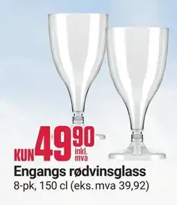 Europris Engangs rødvinsglass tilbud