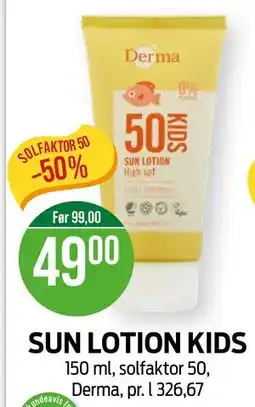 Kiwi SUN LOTION KIDS tilbud