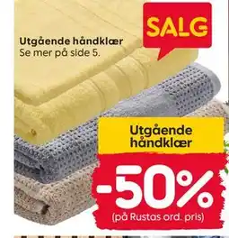 Rusta Utgående håndklær tilbud