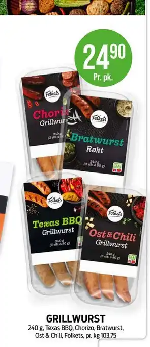 Kiwi GRILLWURST tilbud