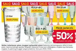 Rusta Skåler, tallerkener, glass, mugger og bestikk i plast tilbud