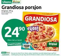 Joker Grandiosa porsjon tilbud