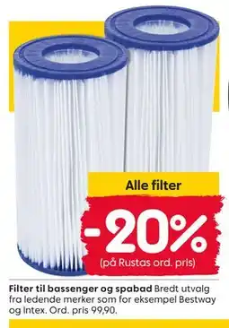 Rusta Filter til bassenger og spabad tilbud