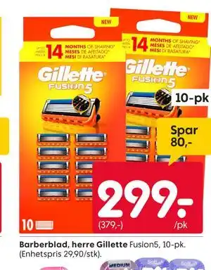 Rusta Barberblad, herre Gillette Fusion5 tilbud