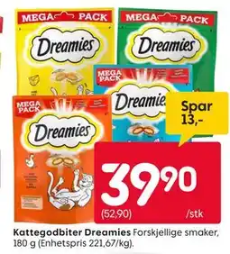 Rusta Kattegodbiter Dreamies tilbud