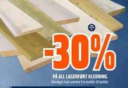 Obs Bygg 30% PÅ ALL LAGERFØRT KLEDNING tilbud