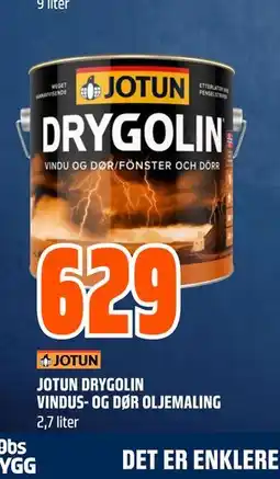 Obs Bygg JOTUN DRYGOLIN VINDUS- OG DØR OLJEMALING tilbud