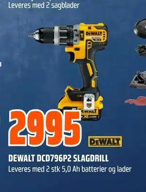Obs Bygg DEWALT DCD796P2 SLAGDRILL tilbud