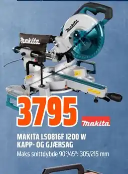 Obs Bygg MAKITA LS0816F 1200 W KAPP- OG GJÆRSAG tilbud