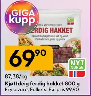 Gigaboks Kjøttdeig ferdig hakket 800 g tilbud