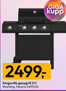 Gigaboks Kingsville gassgrill 3+1 tilbud