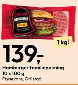 Gigaboks Hamburger familiepakning 10 x 100 g tilbud