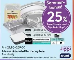 Gigaboks Alle aluminiumsfat/former og folie tilbud