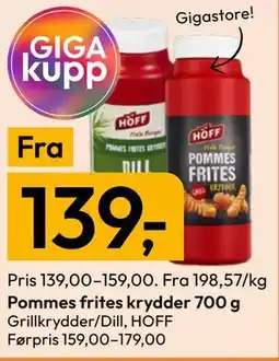 Gigaboks Pommes frites krydder 700 g tilbud