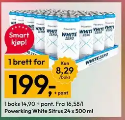 Gigaboks Powerking White Sitrus 24 x 500 ml tilbud