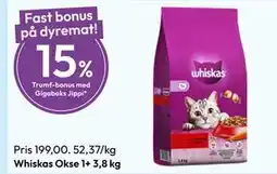 Gigaboks Whiskas Okse 1+ 3,8 kg tilbud