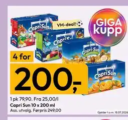 Gigaboks Capri Sun tilbud