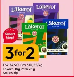 Gigaboks Läkerol Big Pack 75 g tilbud