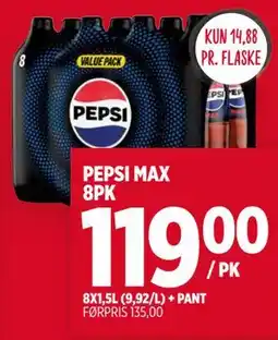 Meny PEPSI MAX 8PK tilbud