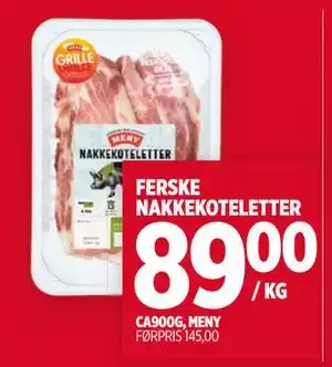 Meny FERSKE NAKKEKOTELETTER tilbud