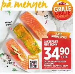 Meny LAKSEFILET MED SKINN tilbud