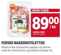 Meny FERSKE NAKKEKOTELETTER tilbud