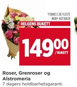 Meny Roser, Grenroser og Alstromeria tilbud