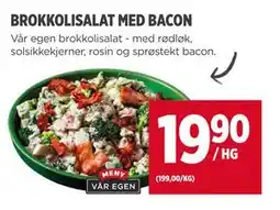 Meny BROKKOLISALAT MED BACON tilbud