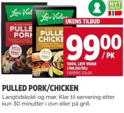 Meny PULLED PORK/CHICKEN tilbud