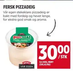 Meny FERSK PIZZADEIG tilbud