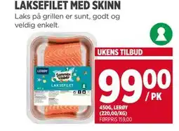 Meny LAKSEFILET MED SKINN tilbud