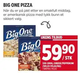 Meny BIG ONE PIZZA tilbud