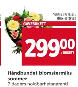 Meny Håndbundet blomstermiks sommer tilbud