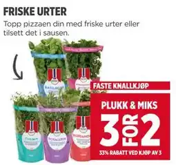Meny FRISKE URTER tilbud
