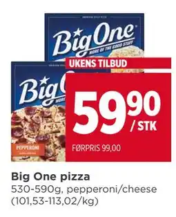 Meny Big One pizza tilbud