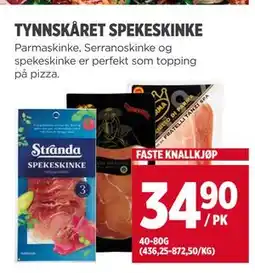 Meny TYNNSKÅRET SPEKESKINKE tilbud