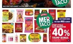 Meny STORT UTVALG TACO-PRODUKTER tilbud