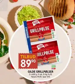 Coop Mega GILDE GRILLPØLSER tilbud