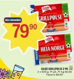Coop Prix GILDE GRILLPØLSE 2 PK tilbud