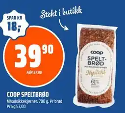 Coop Obs COOP SPELTBRØD tilbud