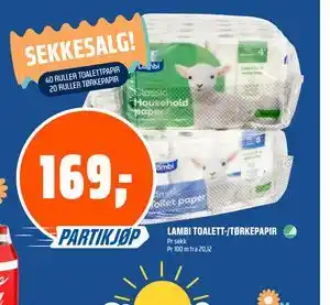 Coop Obs LAMBI TOALETT-/TØRKEPAPIR tilbud