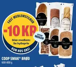 Coop Obs COOP SMAK BRØD, Medlemspris tilbud